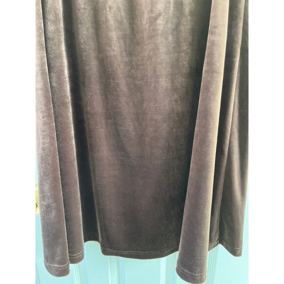 Vtg 1980's Women's Dark Brown Herman Geist Maxi Skirt Elastic Waistband Size L - Picture 5 of 6